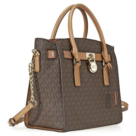 michael kors brown leather satchel bag|Michael Kors large satchel handbag.